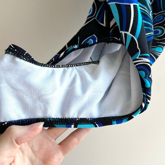 TYR Durafast Floral Blue and Black One Piece Swimsuit, Size 34 S - Picture 4 of 16